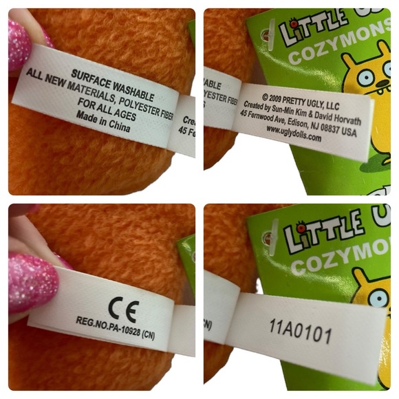 UglyDoll CozyMonster Little Uglys 8” Orange Stuffed Plush 2009 with Tags - Picture 11 of 11